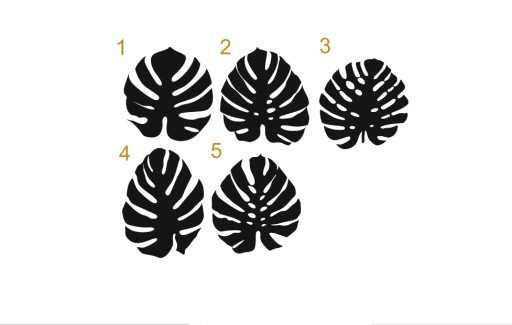 Liść Monstera ZŁOTY 13x12 podkładka sklejka