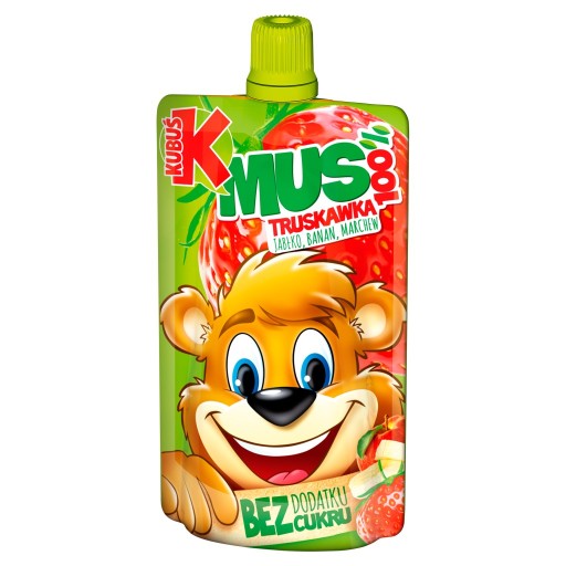 Kubuś MUS 100% Клубника и яблоко Бан 12 марта x 100г