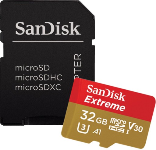 Карта памяти SanDisk Extreme microSDHC 32 ГБ 100/60 МБ/с V30 A1 U3 4K (SDSQ