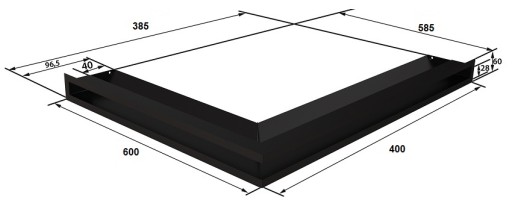 KRATKA kominka prawego LUFT 600x400x60 biała 3 szt