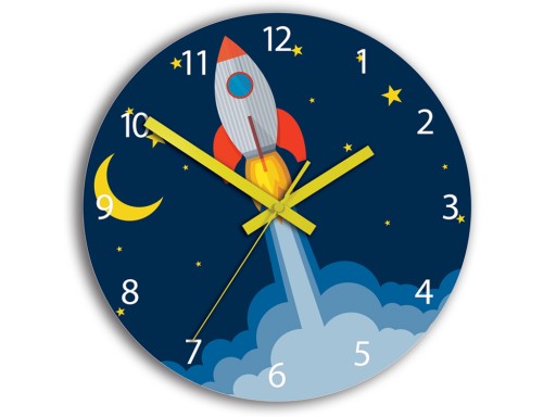 Настенные часы SILENT ROCKET для детской комнаты, 30 см