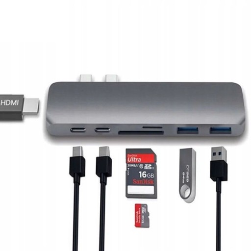 АДАПТЕР-ХАБ HDMI 4K USB SD 7 ПОРТ MacBook Air PRO