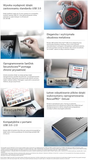 Sandisk Pen Drive Ultra Flair 64 ГБ 150 МБ/с USB 3.0 Metal