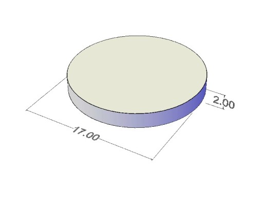 Магнит неодимовый цилиндрический МВт 17x2 [мм] N38 10 шт.