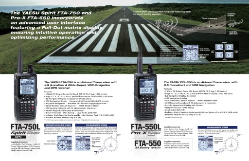 Авиационная радиостанция YAESU FTA-550 VOR ILS от компании КОН-СПАРК