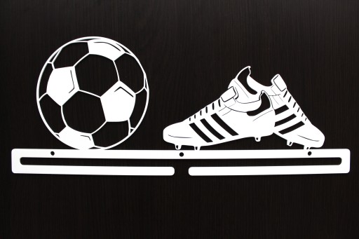 Большой металлический держатель для медалей FOOTBALL FOOTBALL MUNDIAL белый