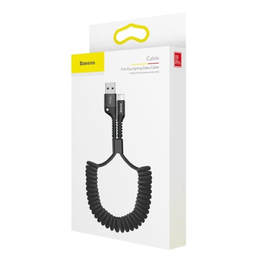 КАБЕЛЬ BASEUS SPRING СПИРАЛЬНЫЙ ПРОЧНЫЙ 1М ДЛЯ IPHONE 6 7 8 X XS 11 12 13 14