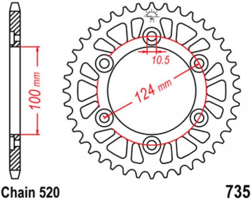 Zębatka tylna JTA735 37-43Z Ducati Monster 696