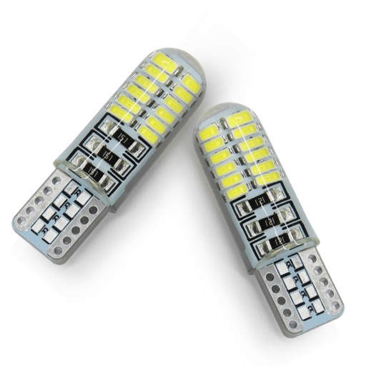 СВЕТОДИОДНАЯ ЛАМПОЧКА 24 SMD 3014 W5W T10 СИЛИКОНОВАЯ СТОЯНОЧНАЯ ФОНА