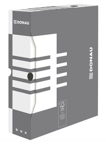 АРХИВНАЯ КОРОБКА DONAU, А4/80ММ, СЕРАЯ