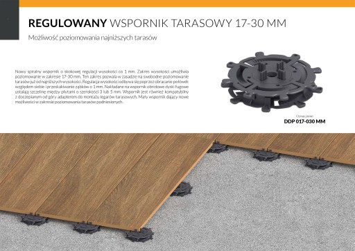 Wsporniki tarasowe regulowane pod legary deski podkładka podstawka 17-30 mm
