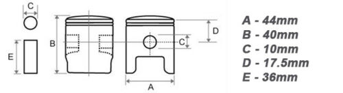 44 mm cylinder tłok do kosy NAC BP517-20B-V BC520V