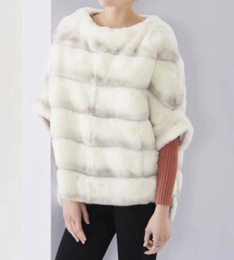 Пончо REX Oversize из меха кролика
