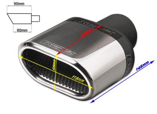 Спортивная насадка на глушитель BUZZER 100x65мм ZZ140X