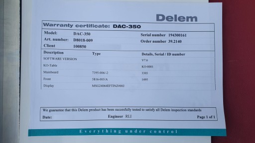 Управление ЧПУ Delem DAC350 Гильотина с ЧПУ