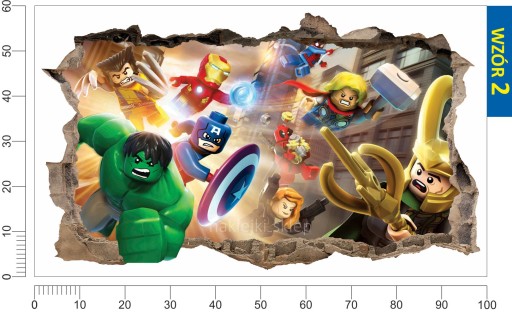 Наклейка на стену с отверстием LEGO MARVEL AVENGERS
