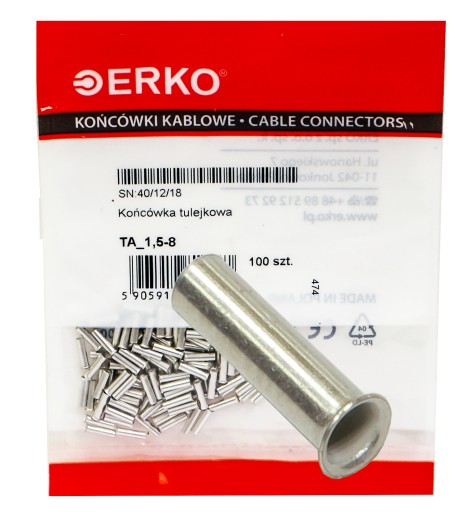 Неизолированная наконечниковая клемма ERKO TA 6-12