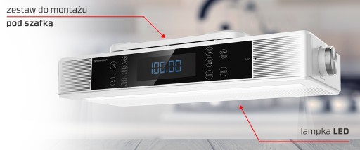 FM Bluetooth кухонное радио Подвесной светодиодный кухонный светильник для кухни, белый