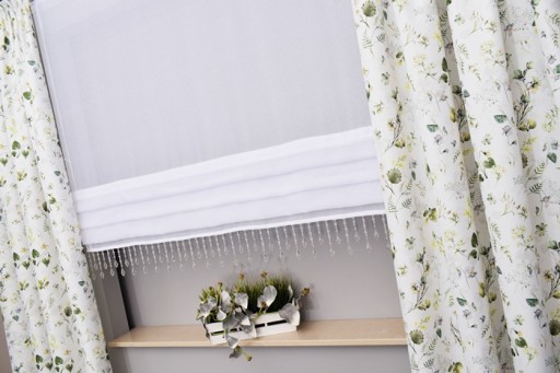 ZASŁONA METRAŻ 150 CM KOLOROWE KWIATY KASZTAN 0,5m