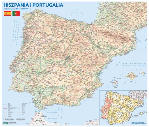 MAPA ŚCIENNA HISZPANII I PORTUGALII