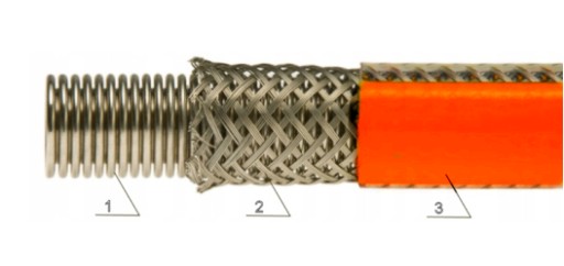 Гибкий газовый шланг с КОЛЕНОМ, газовая кухня, 100 см