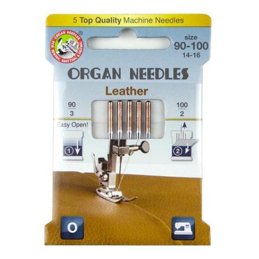 Igły ORGAN półpłaskie do szycia skór mix ECO BOX