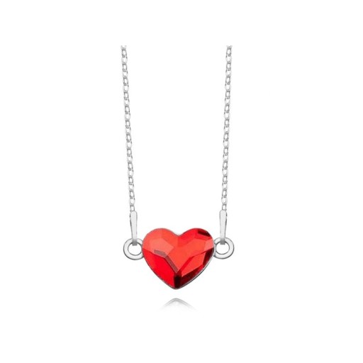 Серебряное колье HEART с кристаллами Swarovski Red