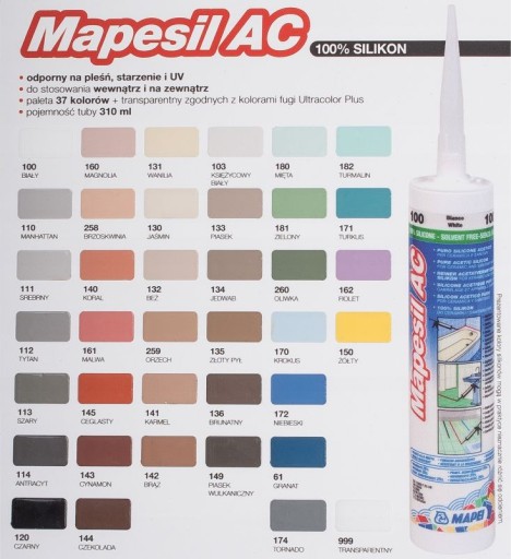 MAPEI Mapesil AC 103 ЛУННО-БЕЛЫЙ силикон
