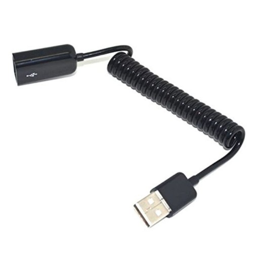 Пружинный спиральный кабель USB - USB M/F 10-100см
