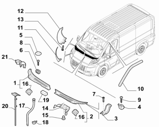 CITROEN JUMPER II 06 ФОНАРНАЯ ПОЛОСКА ПЕРЕДНЯЯ СПРАВА