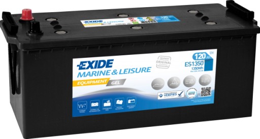 Аккумулятор EXIDE Equipment Gel 12V 120Ah 760A ES1350 - лодка, яхта, кемпер