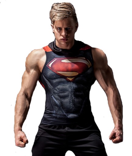 Термоактивная футболка с капюшоном SUPERMAN GYM