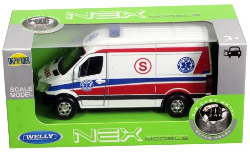 WELLY MERCEDES-BENZ SPRINTER ПАНЕЛЬНЫЙ ФУРГОН AMBURANCE 1:34 НОВАЯ МЕТАЛЛИЧЕСКАЯ МОДЕЛЬ 43730