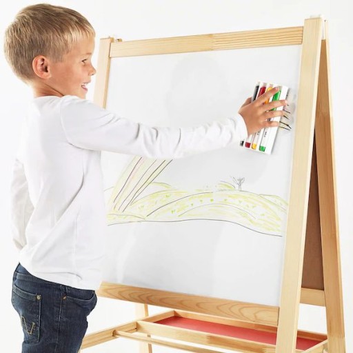 IKEA MALA Pisaki i Gąbka do tablicy, 4 szt KOLORY
