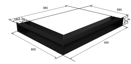 РЕШЕТКА правого камина LUFT 600х400х90 белая 3 шт.