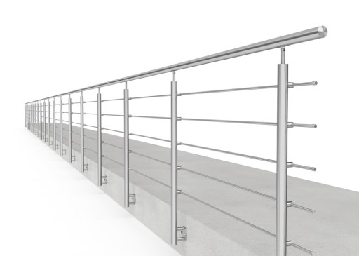 Balustrada nierdzewna, schodowa balkonowa barierka 5 x Ø12 mm długość 2,5 m