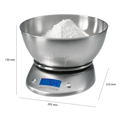 НЕМЕЦКИЕ КУХОННЫЕ ВЕСЫ PROFICOOK ДЛЯ КУХНИ 5кг/1г LCD BOWL
