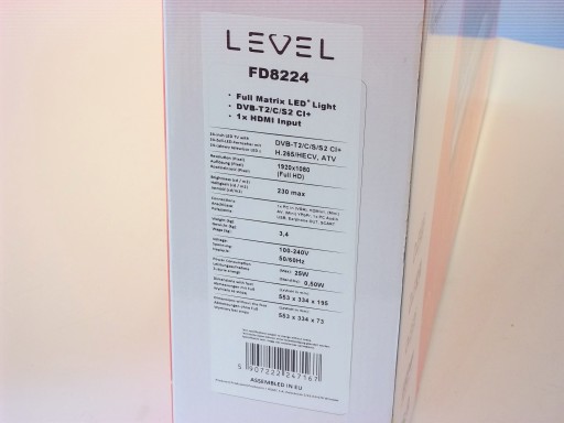 Телевизор LED24 LEVEL FD8224 FHD HDMI DVBT2