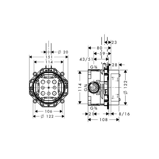 Hansgrohe iBox Universal скрытый элемент