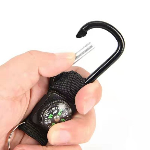 КАРАБИН С КОМПАСОМ БРЕЛОК SHAKEL EDC SURVIVAL