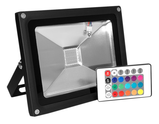 ГАЛОГЕННЫЕ СВЕТОДИОДНЫЕ СВЕТИЛЬНИКИ 20ВТ RGB 16 ЦВЕТОВ + ПУЛЬТ ДИСТАНЦИОННОГО УПРАВЛЕНИЯ