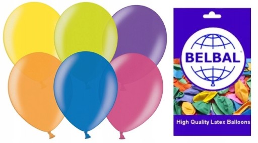 МЕТАЛЛИЧЕСКИЕ ШАРЫ BELBAL 25СМ 26 ЦВЕТОВ 100ШТ.