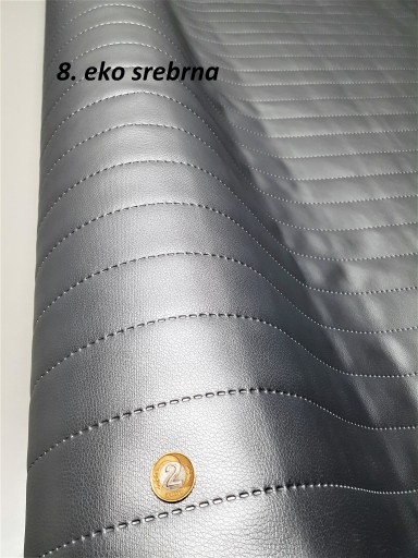 Beżowa Pasy 5c EKO-SKÓRA Tkanina obiciowa Materiał