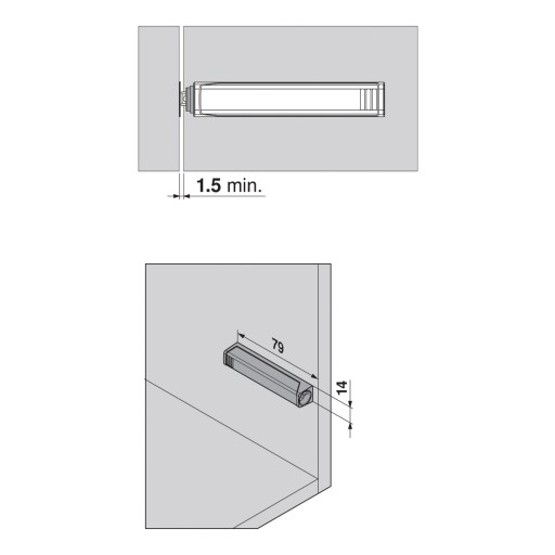 Переходник TIP-ON 956A1004 956A1201 BLUM длинный серый