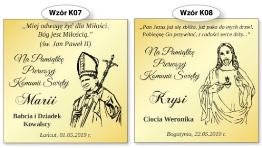 PREZENT PIERWSZĄ KOMUNIĘ ŚW ZESTAW ANIOŁKI GRAWER
