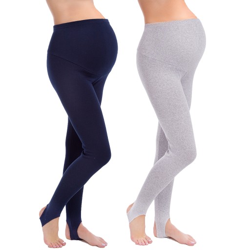 2X LEGGINSY OCIEPLANE CIĄŻA ZAPIĘTKA GETRY PREG-LS