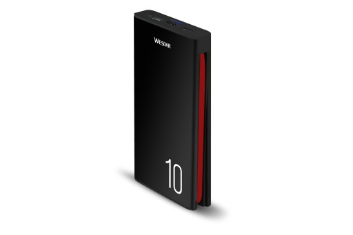 Алюминиевый аккумулятор Powerbank, 10000 мАч, кабель Micro USB, TYPC