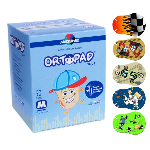 Ortopad Большой узор для мальчиков, средние повязки для глаз бесплатно