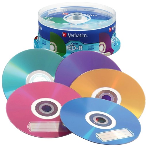 Verbatim CD-R 700 МБ 52X 5 цветов Цветной 25 шт.