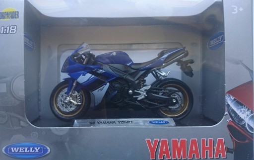 YAMAHA YZF-R1 2008 мотоцикл 1:18 Welly металл